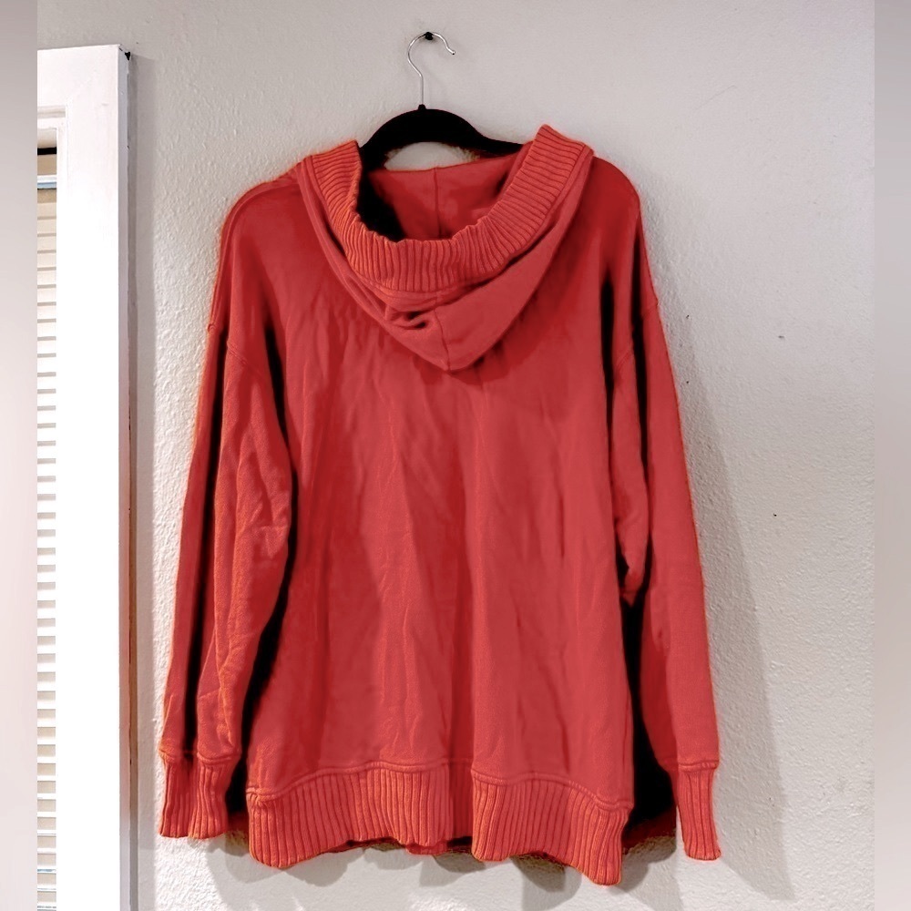 AERIE DOWN-TO-EARTH HENLEY HOODIE Washed Tangerine size XS - Picture 13 of 17